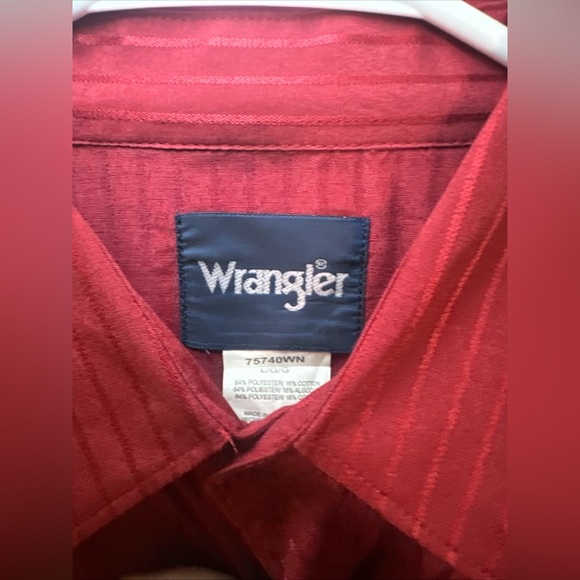 Wrangler Men’s Button Down Long Sleeve Shirt Size Large Color Brick - Picture 6 of 11